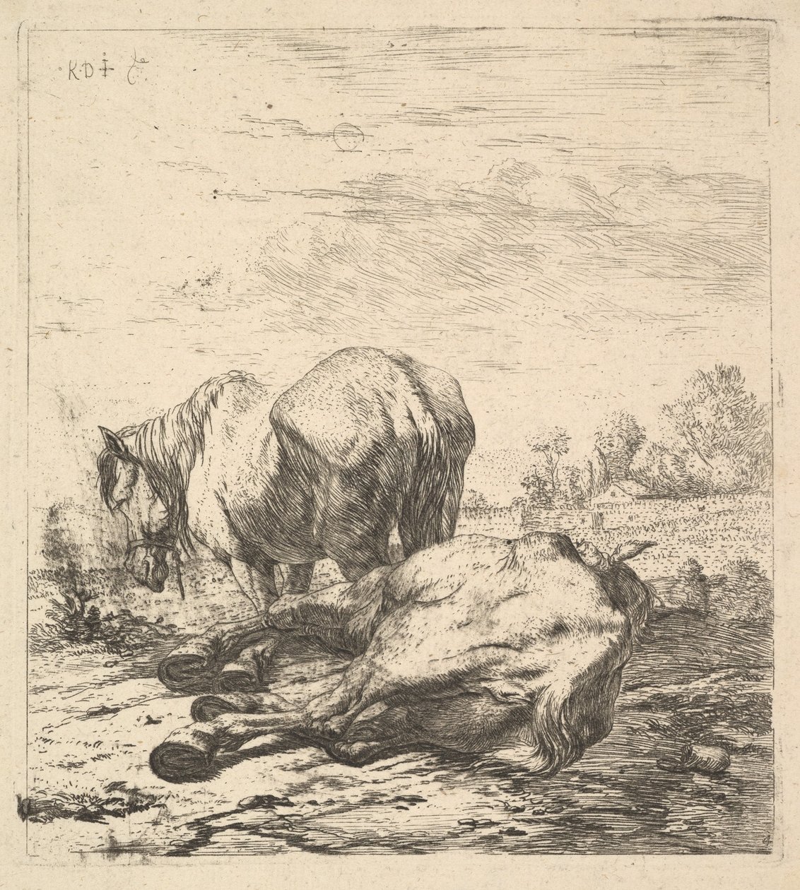 De to hestene, 1600-tallet. av Karel Du Jardin