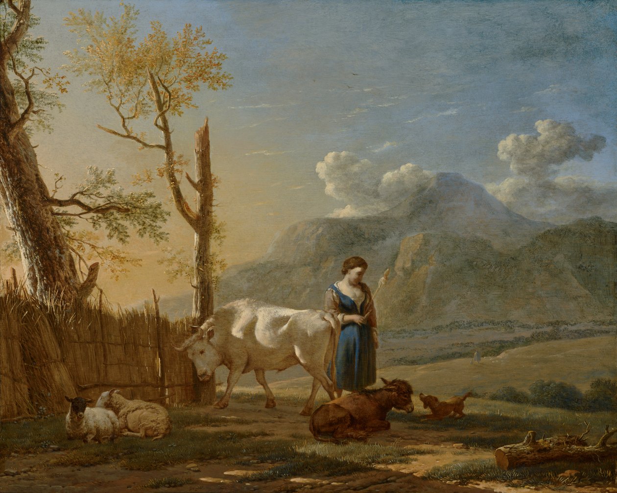 Landskap med en gjeterjente av Karel Dujardin