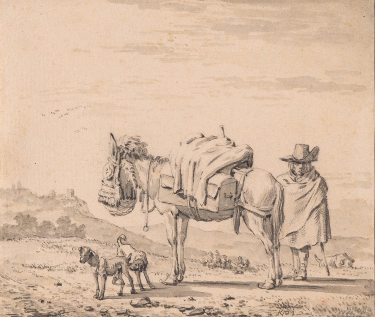 Mann med et muldyr av Karel Dujardin