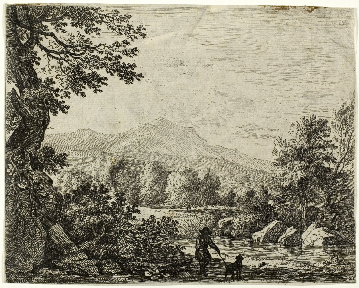 Mann med hund av Karel Dujardin