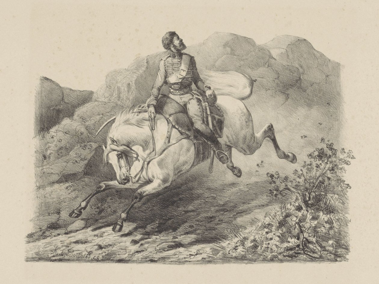 Flyktende soldat til hest av Karel Frederik Bombled