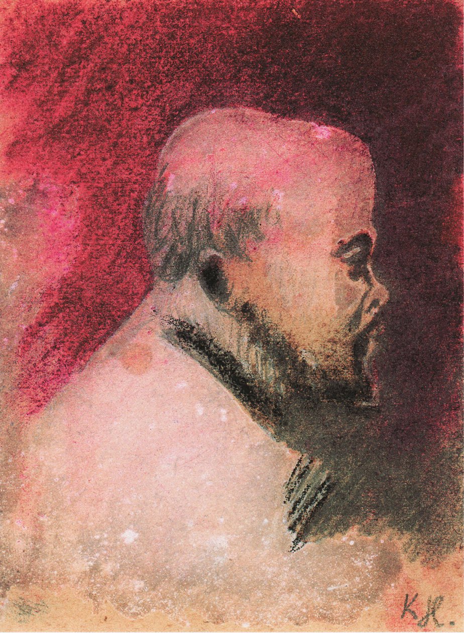 Portrett av poeten Paul Verlaine (1844-1896) av Karel Hlavacek (1874-1898) av Karel Hlavácek