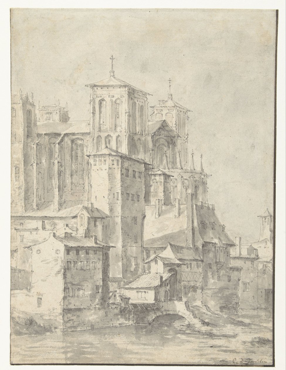 Lyon katedral av Karel du Jardin (possibly)