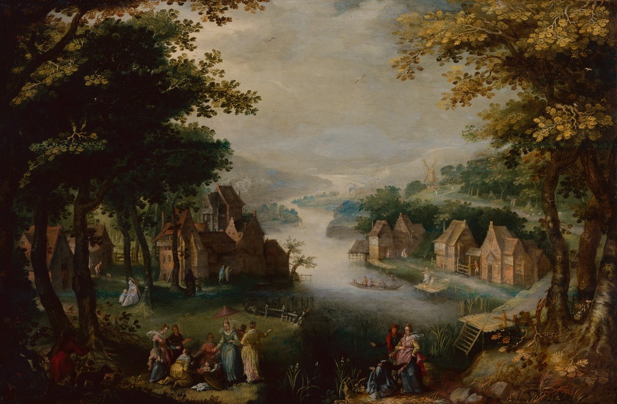 Finding of Moses with an Elegant Couple, Servant and Hunter (oil on wood)   1416923   no       norwegian Successfully Translated  Original: Initial A and a New Years Wish, 1483. Translat: Initial A and a New Year