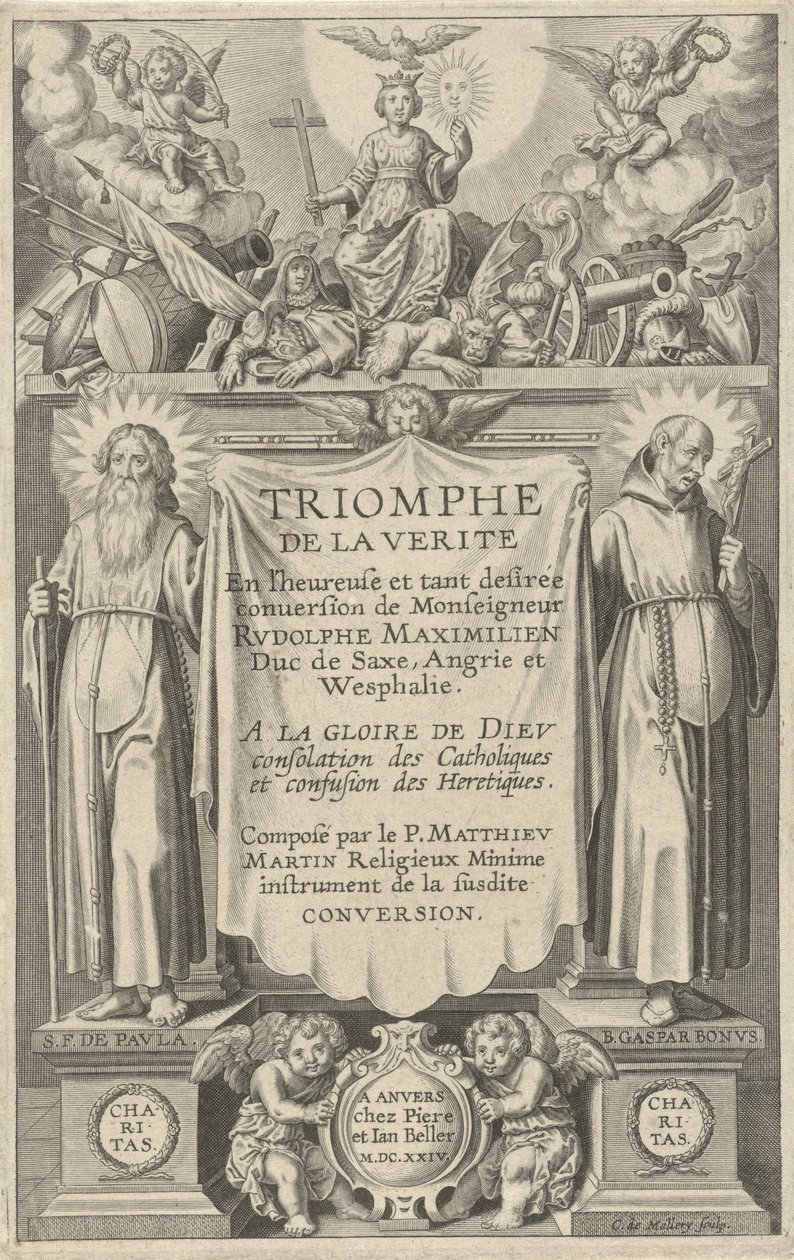 Tittelside for: Triomphe de la Verite, 1624 av Karel van Mallery