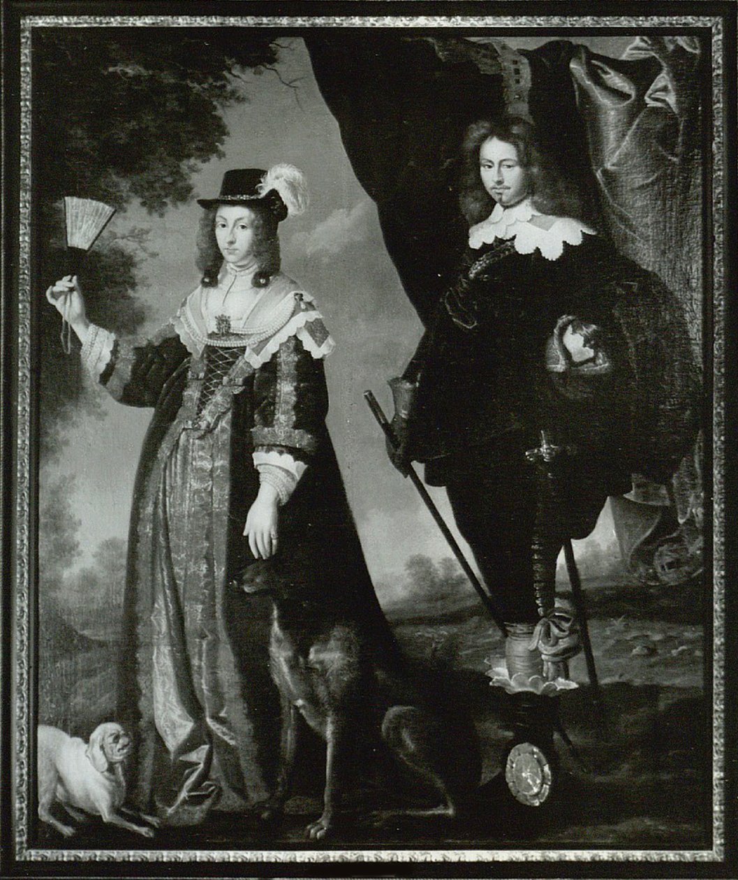 Leonora Christina, grevinne Ulfeldt 1621-1698 og Valdemar Christian av Schleswig-Holstein 1622-1656 av Karel van Mander III