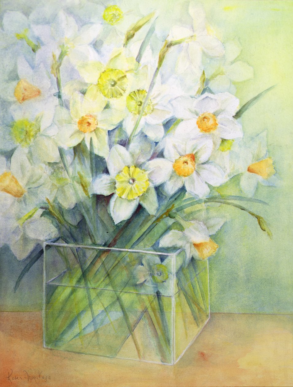 Jonquils i en glassvase av Karen Armitage