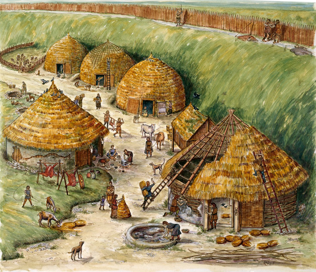 Danebury Hill Fort, Hampshire, c2nd århundre f.Kr av Karen Guffogg