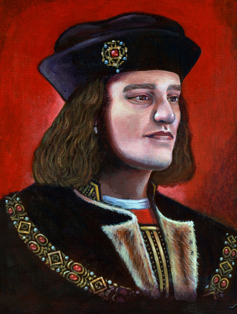Samtidsmaleri av kong Richard III 1452-1485, 2013 av Karen Humpage