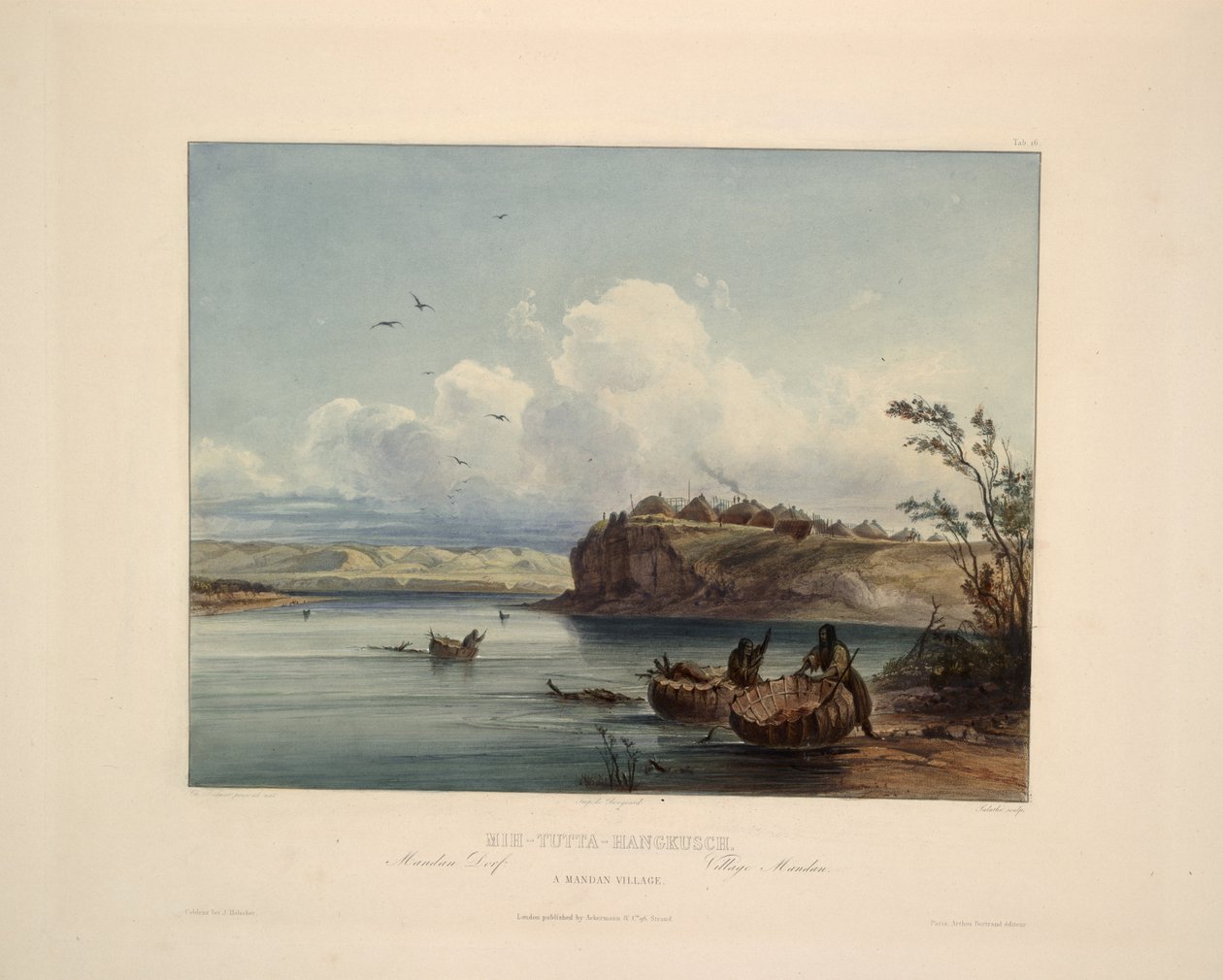 En landsby i Mandan av Karl Bodmer