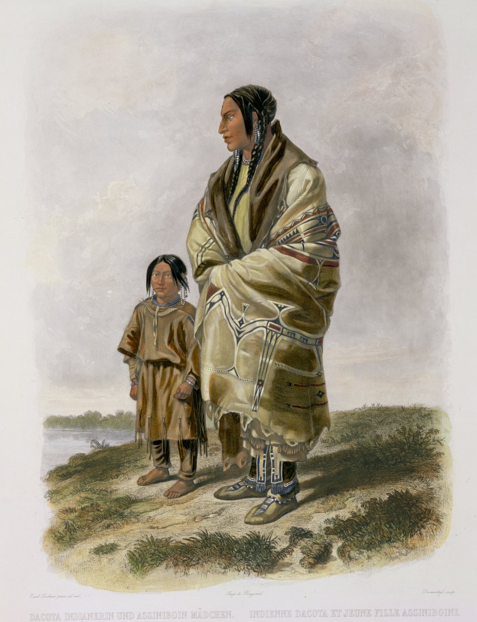 Dacota Woman and Assiniboin Girl, plate 9 fra bind 2 av 