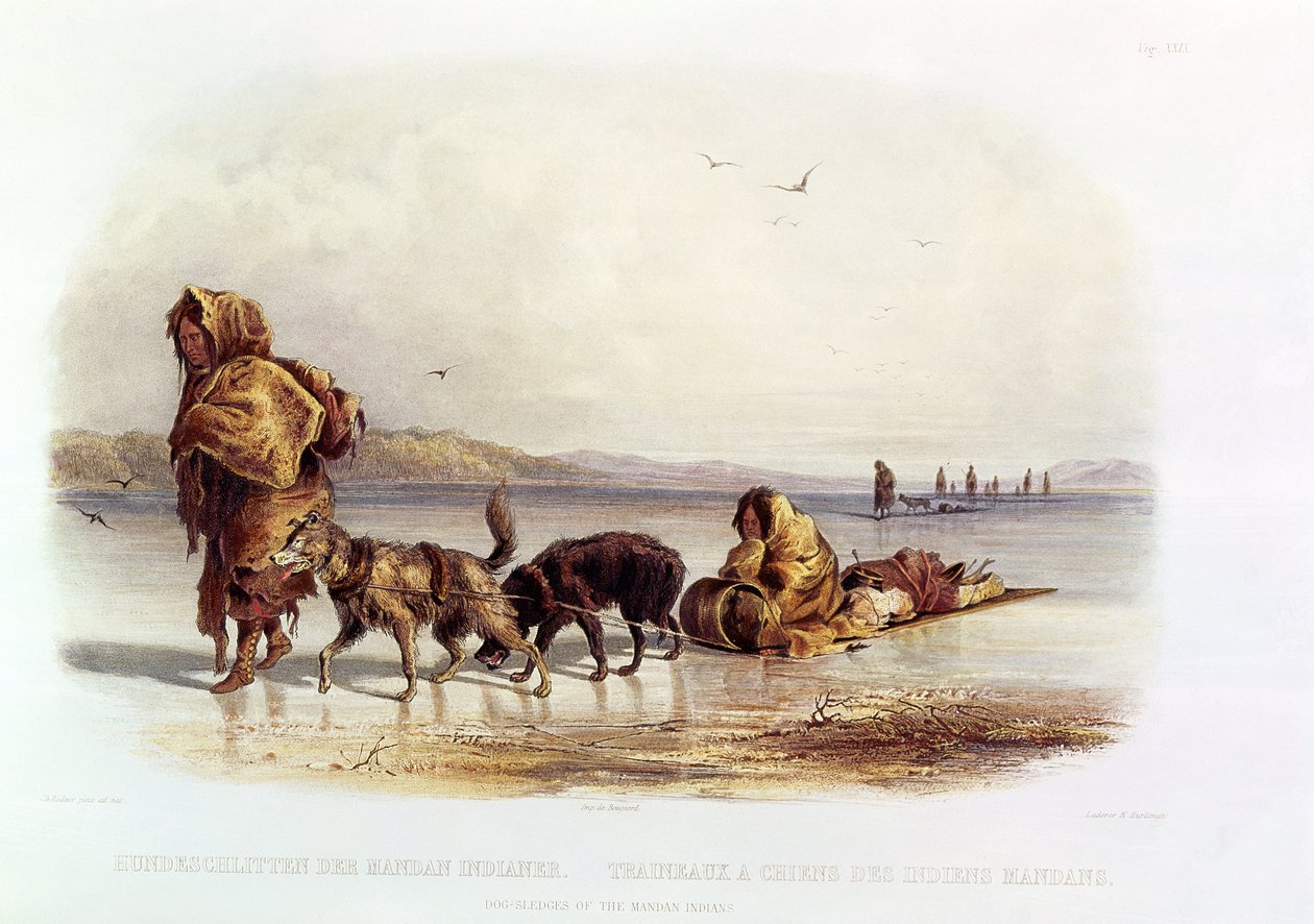 Hundesleder fra Mandan-indianerne av Karl Bodmer