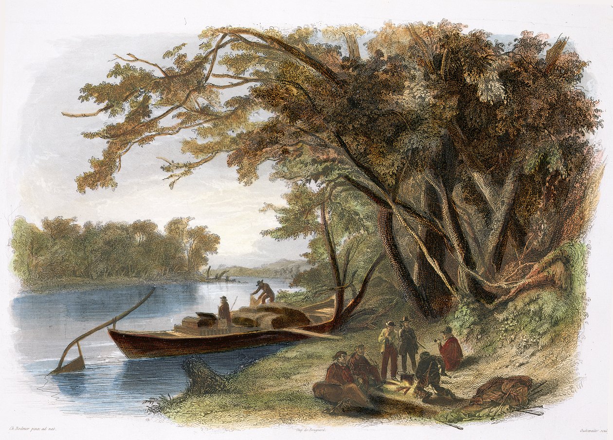 Encampment of the Traveler on the Missouri, plate 23 fra bind 1 av 