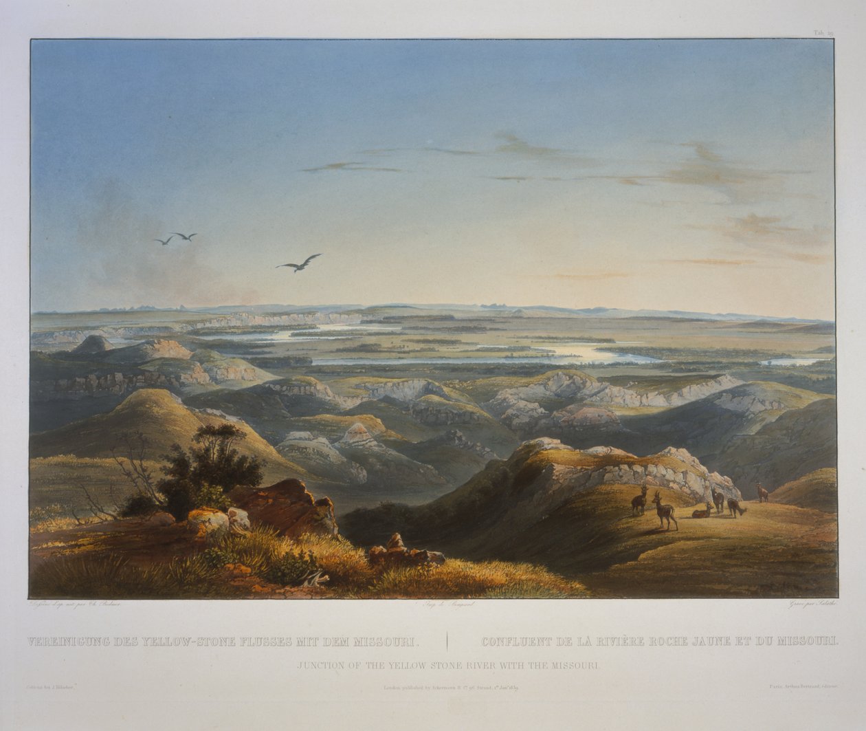 Krysset mellom Yellowstone River og Missouri av Karl Bodmer