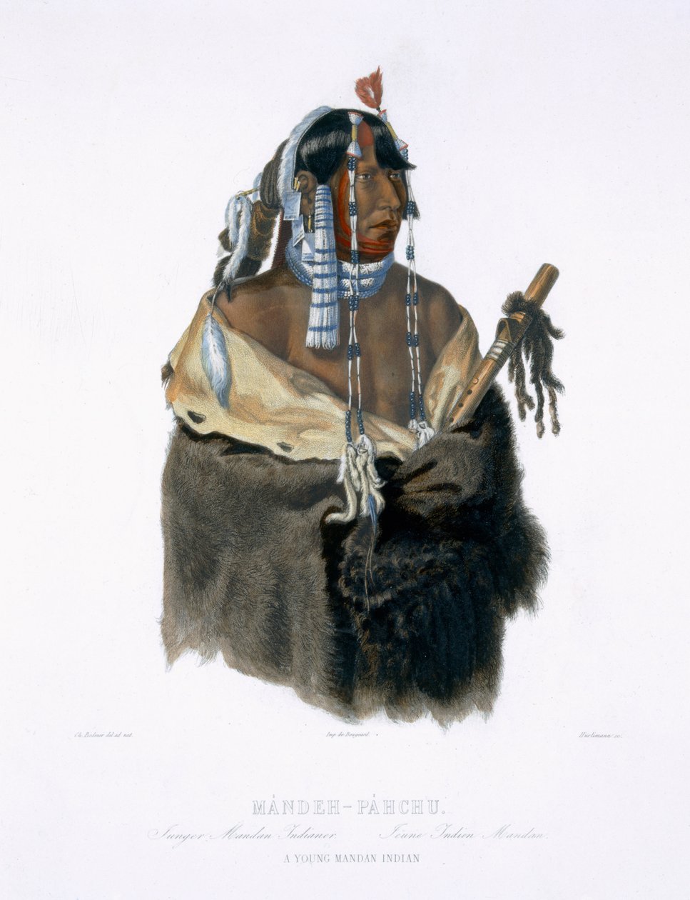 Mandeh-Pahchu, en ung mandanindianer, plate 24 fra bind 1 av 