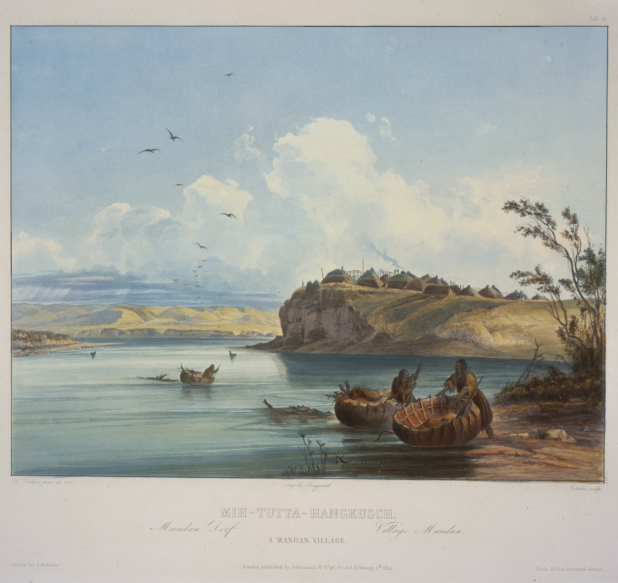 Mih-Hel-Hangkusch. En Mandan-landsby av Karl Bodmer