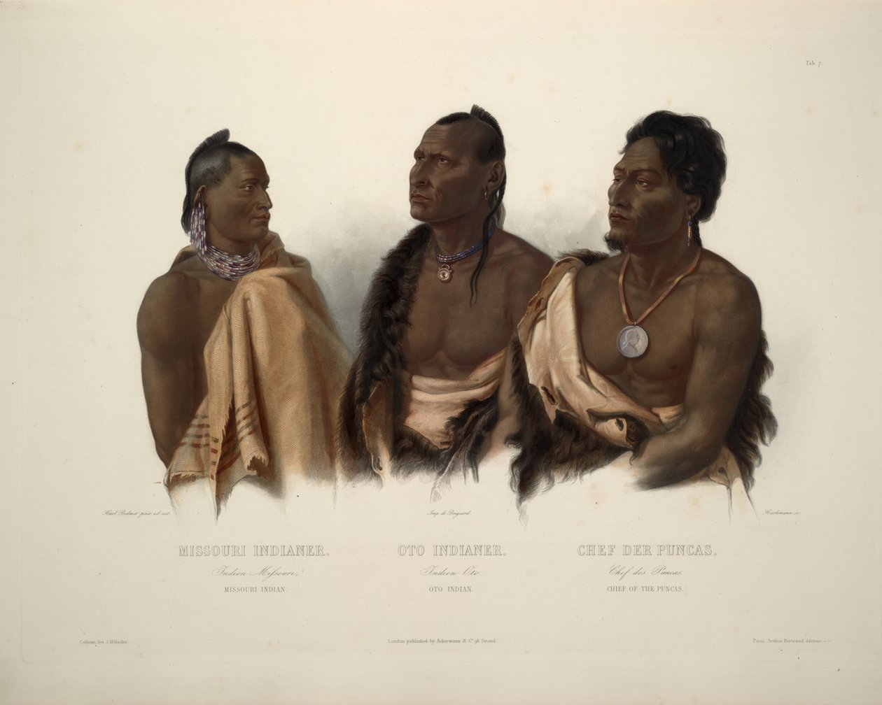 Missouri indian Oto indian og sjef for Puncas av Karl Bodmer