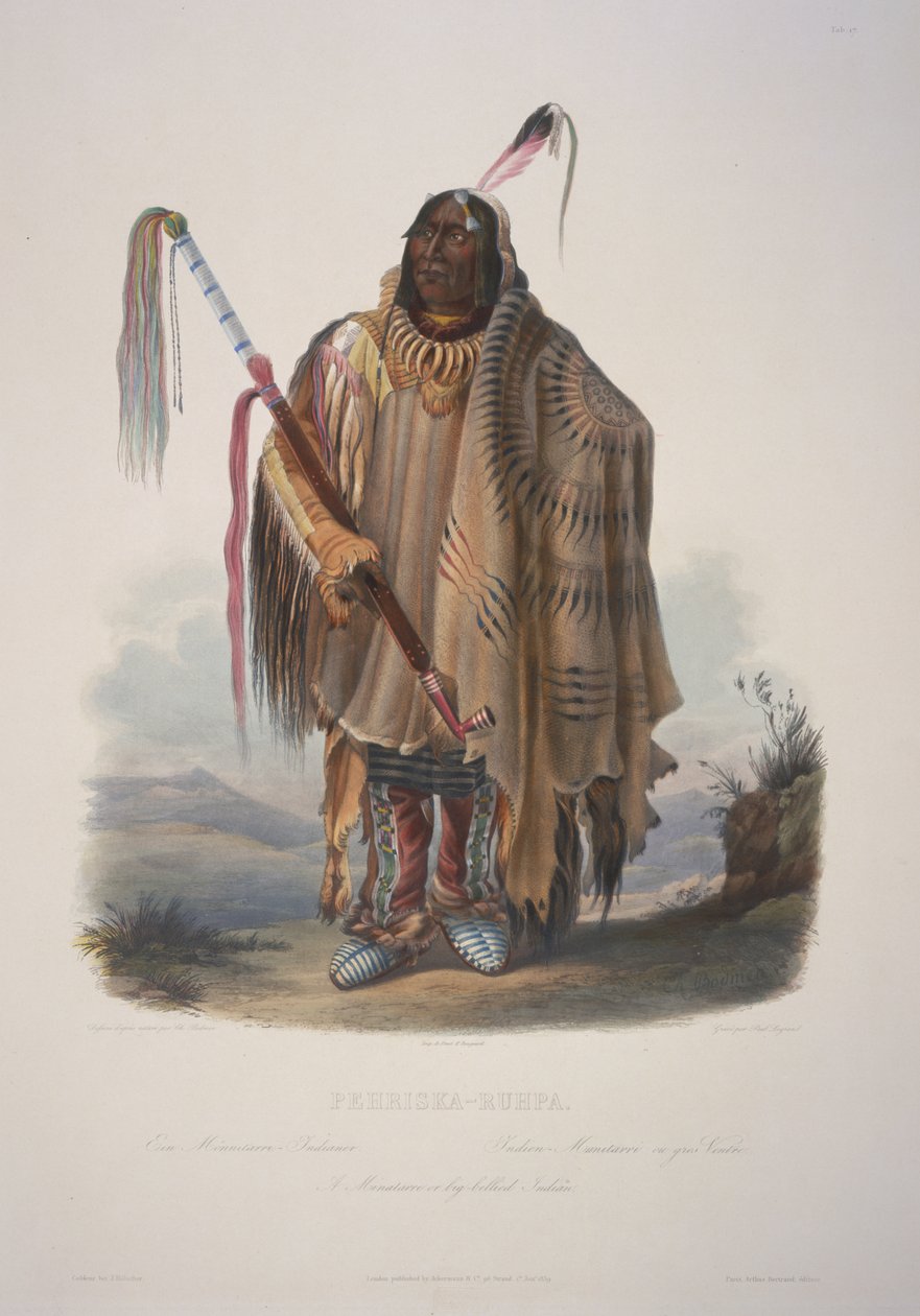 Pehriska-Ruhpa, en minatarree eller stormaget indianer av Karl Bodmer
