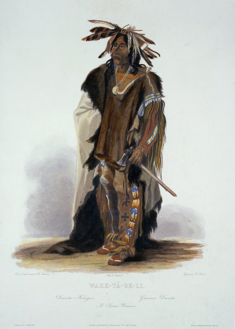 Wahk-Ta-Ge-Li, en Sioux Warrior, plate 8 fra bind 2 av 