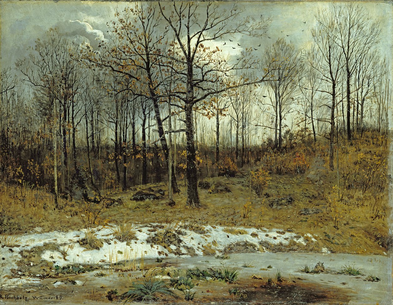 Siste snø ved Weimar, 1889 av Karl Buchholz