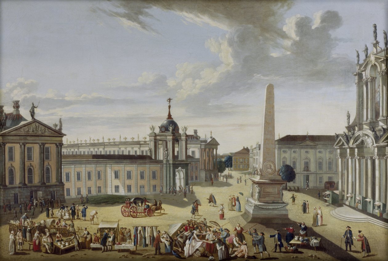 Det gamle markedet i Potsdam med bypalasset av Karl Christian Wilhelm Baron