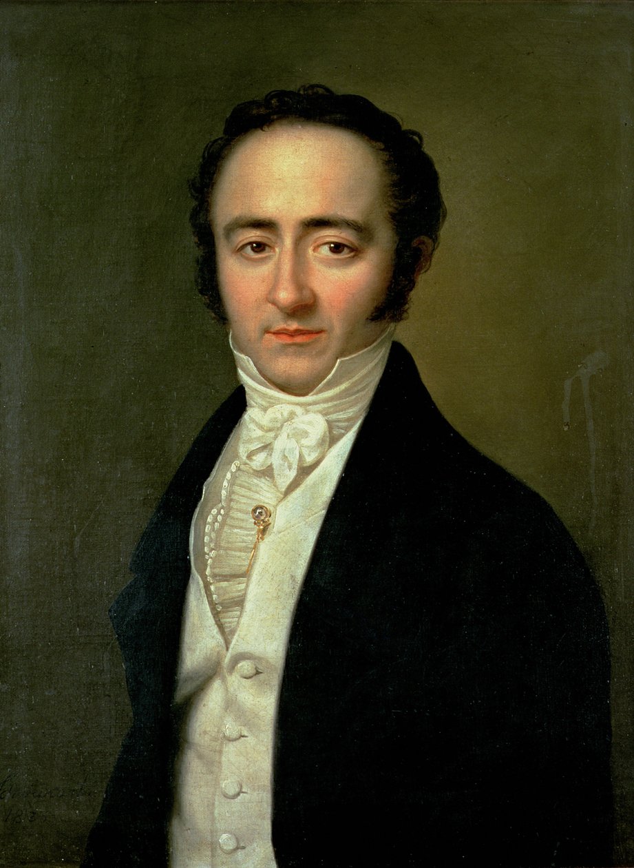 Franz Xaver Mozart (1791-1844), senere kjent som Wolfgang Amadeus, yngre sønn av Wolfgang Amadeus Mozart (1756-91), 1825 av Karl Gottlieb Schweikert