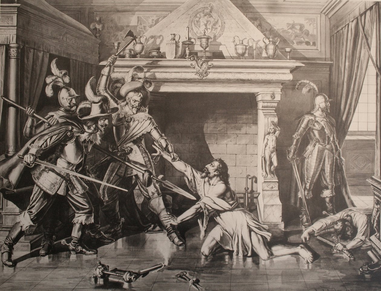 Attentatet mot Pompeius Planta av Karl Jauslin