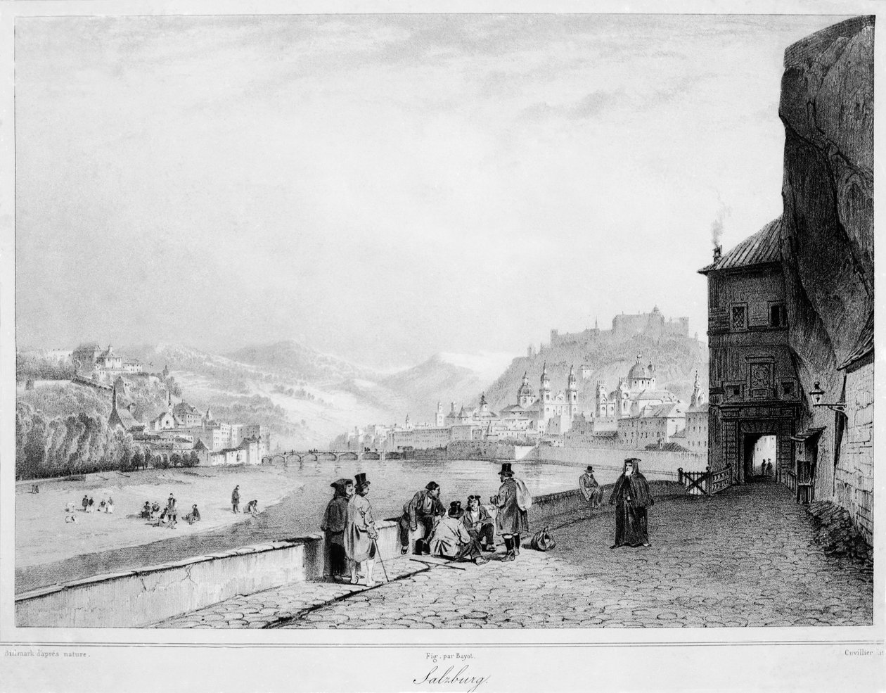 Salzburg, gravert av Bayot og Cuvilier, 1840 av Karl Johann Billmark