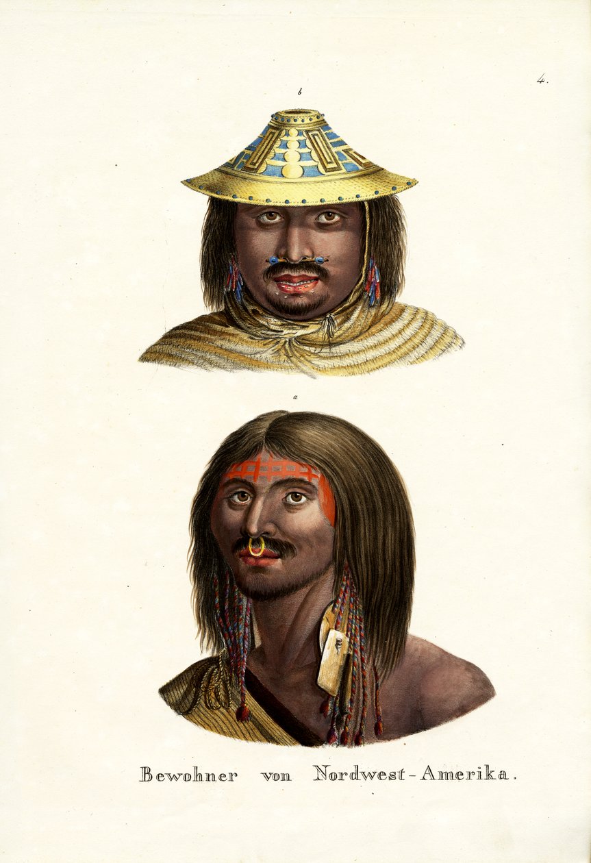 Nordamerikanske indianere fra nordvestkysten, 1824 av Karl Joseph Brodtmann