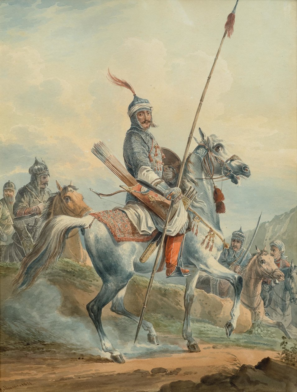 Orientalske krigere på hesteryggen av Karl Kollman
