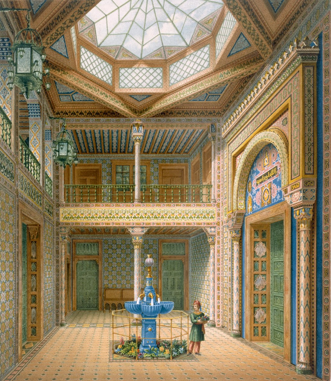Tak i Copula-stil, design for entreen til Wilhelma, 1837 av Karl Ludwig Wilhelm Zanth