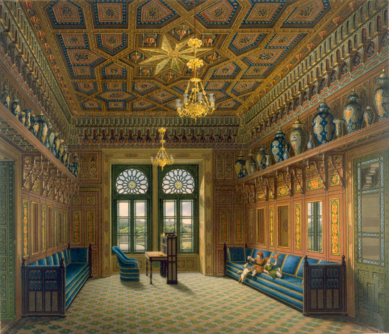 Design for det store mottaksrommet, 1837 av Karl Ludwig Wilhelm Zanth