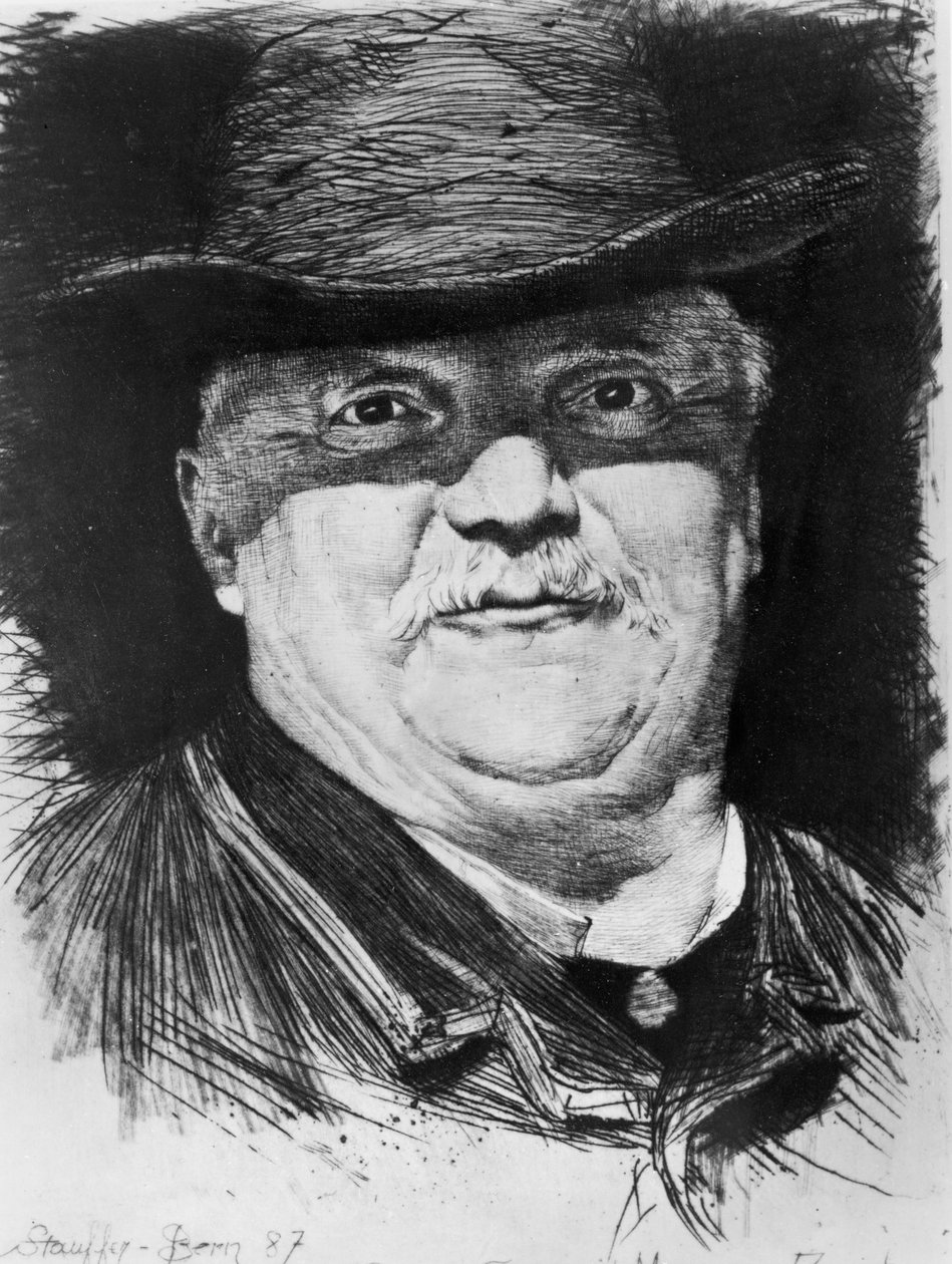 Portrett av Conrad Ferdinand Meyer av Karl Stauffer Bern