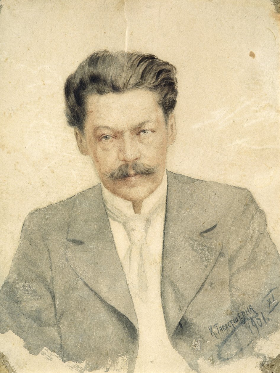 Portrett av komponisten Anton Arensky (wc på papp) av Karl Tavaststjerna