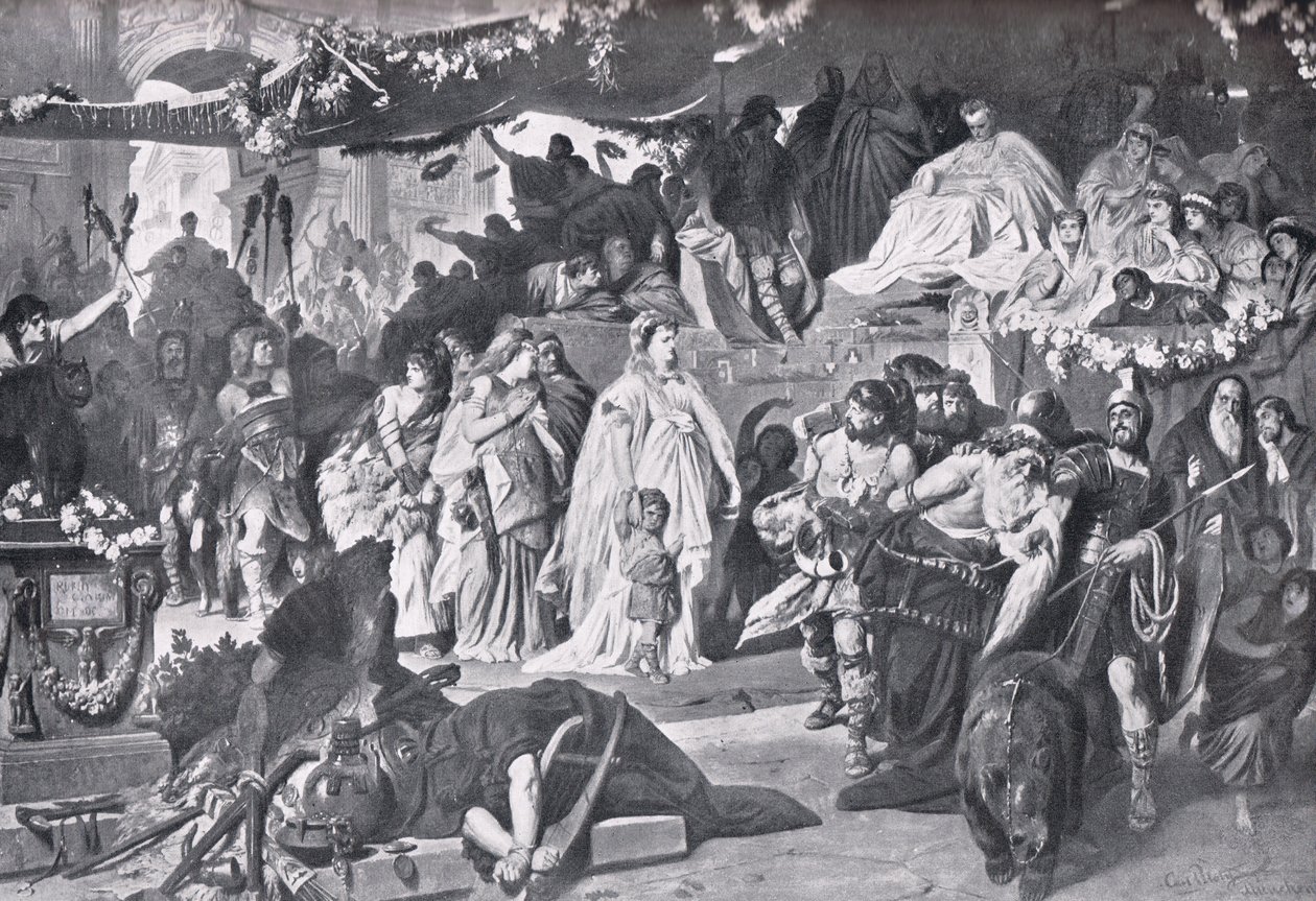 Thusnelda ved Germanicus triumf av Karl Theodor von Piloty