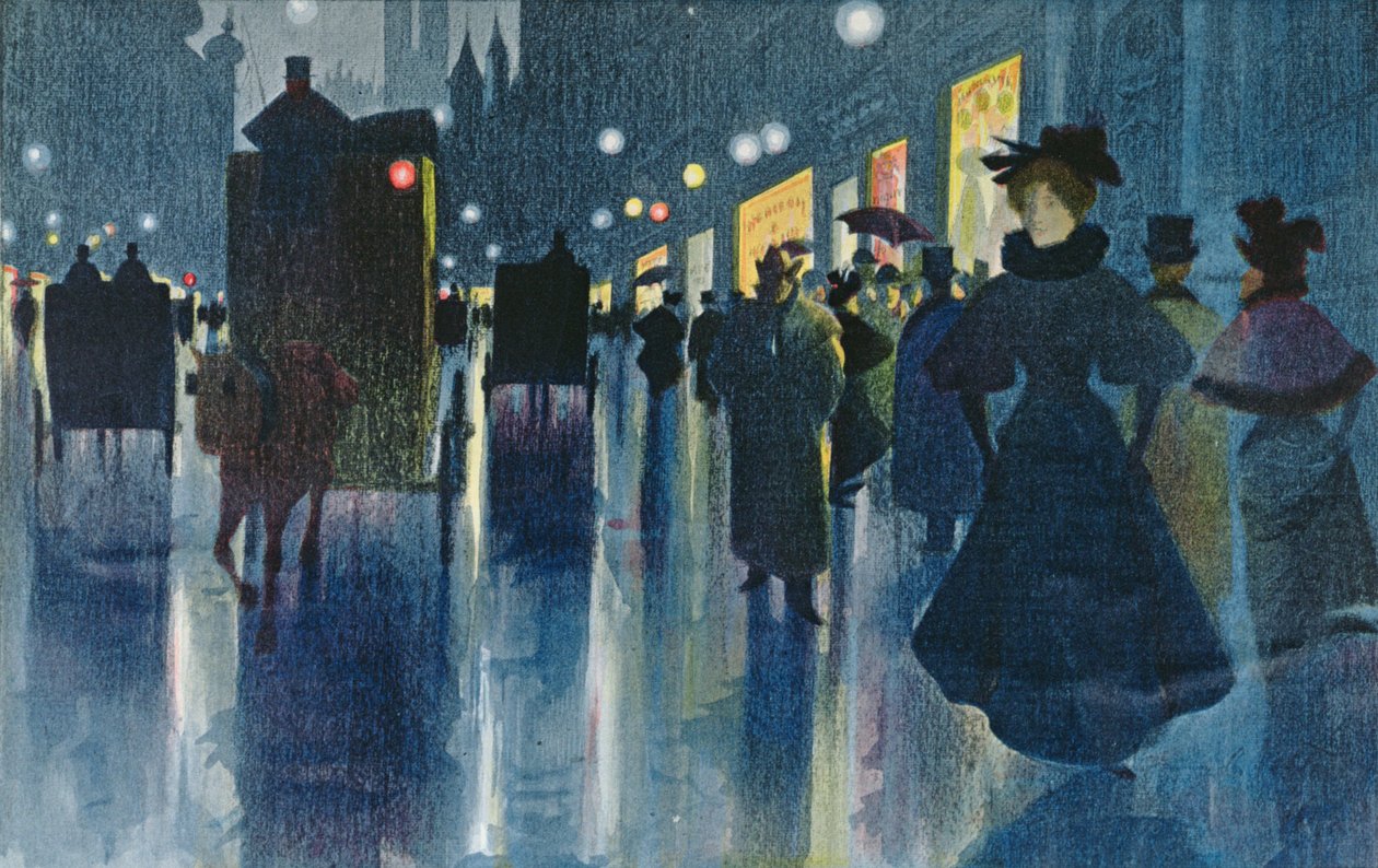 München Street om natten av Karl Vetter