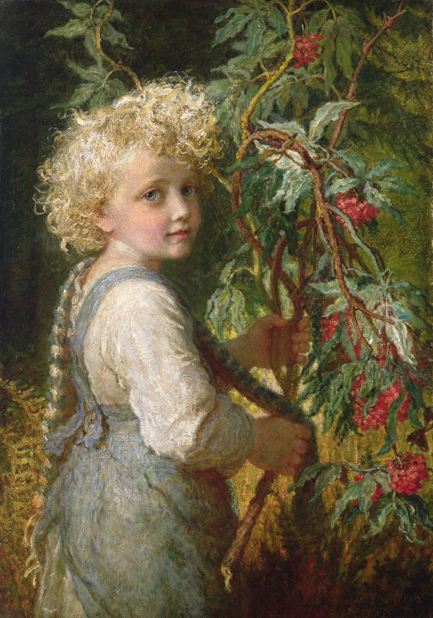 Samler røde bær av Karl Wilhelm Friedrich Bauerle