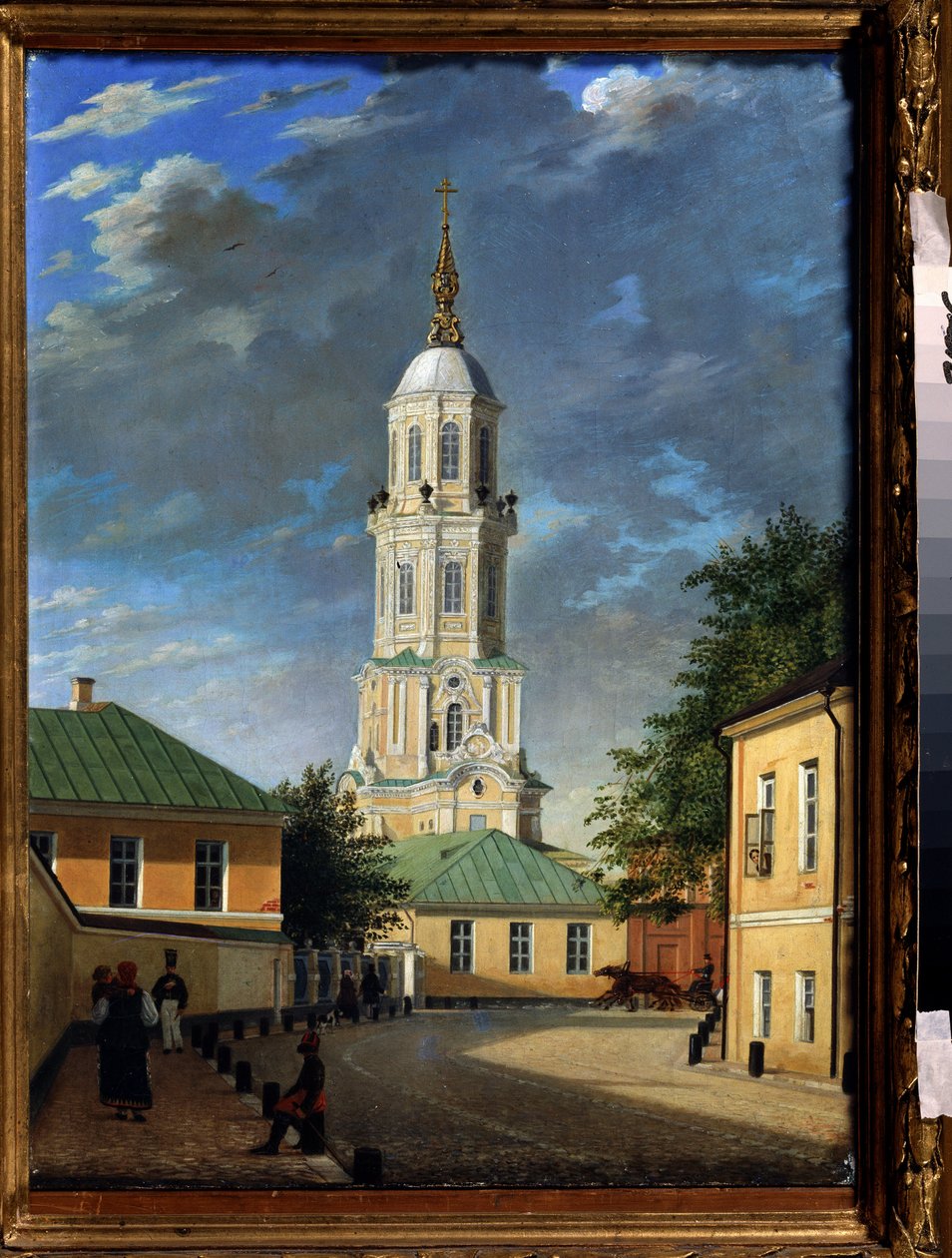 Krivokolenny pereulok a Moscou (Krivokolenny pereulok i Moskva). Peinture de Karl Petrovich Bodri (1812-1894). Huile sur toile, 55,3 x 39,7 cm av Karl Fridrikh Petrovich Bodri