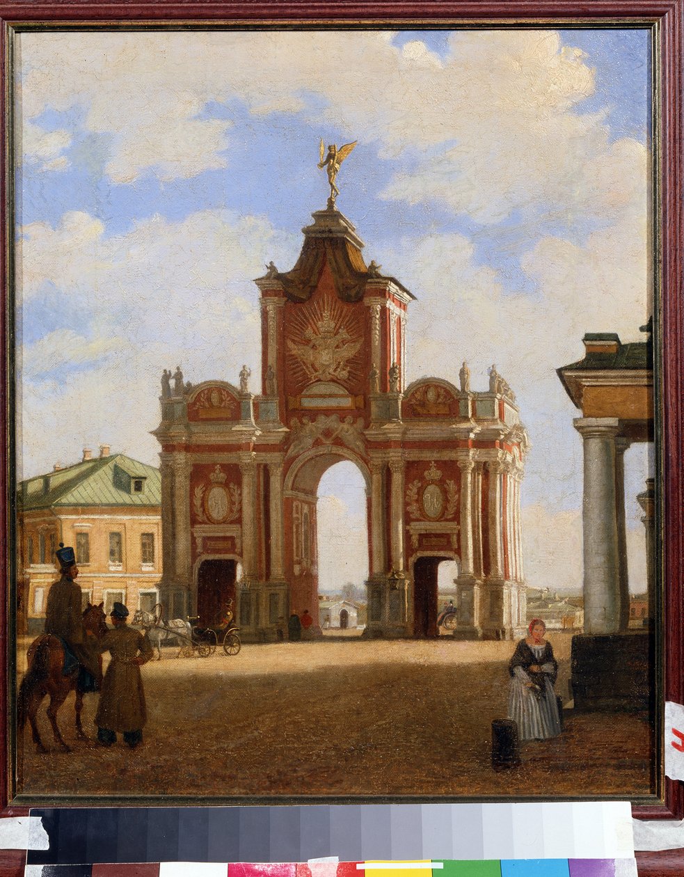 De røde portene i Moskva. Maleri av Karl Petrovitsj Bodri (1812-1894). Olje på lerret, 46 x 34 cm av Karl Fridrikh Petrovich Bodri