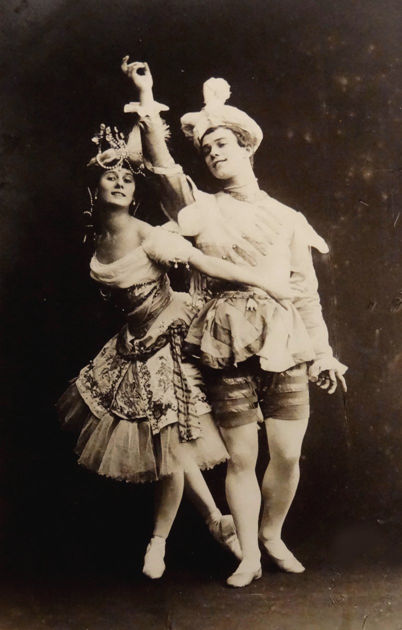 Anna Pavlova og Vaslav Nijinsky i balletten Le Pavillon dArmide av Nikolai Tcherepnin, 1907 av Karl August Fischer