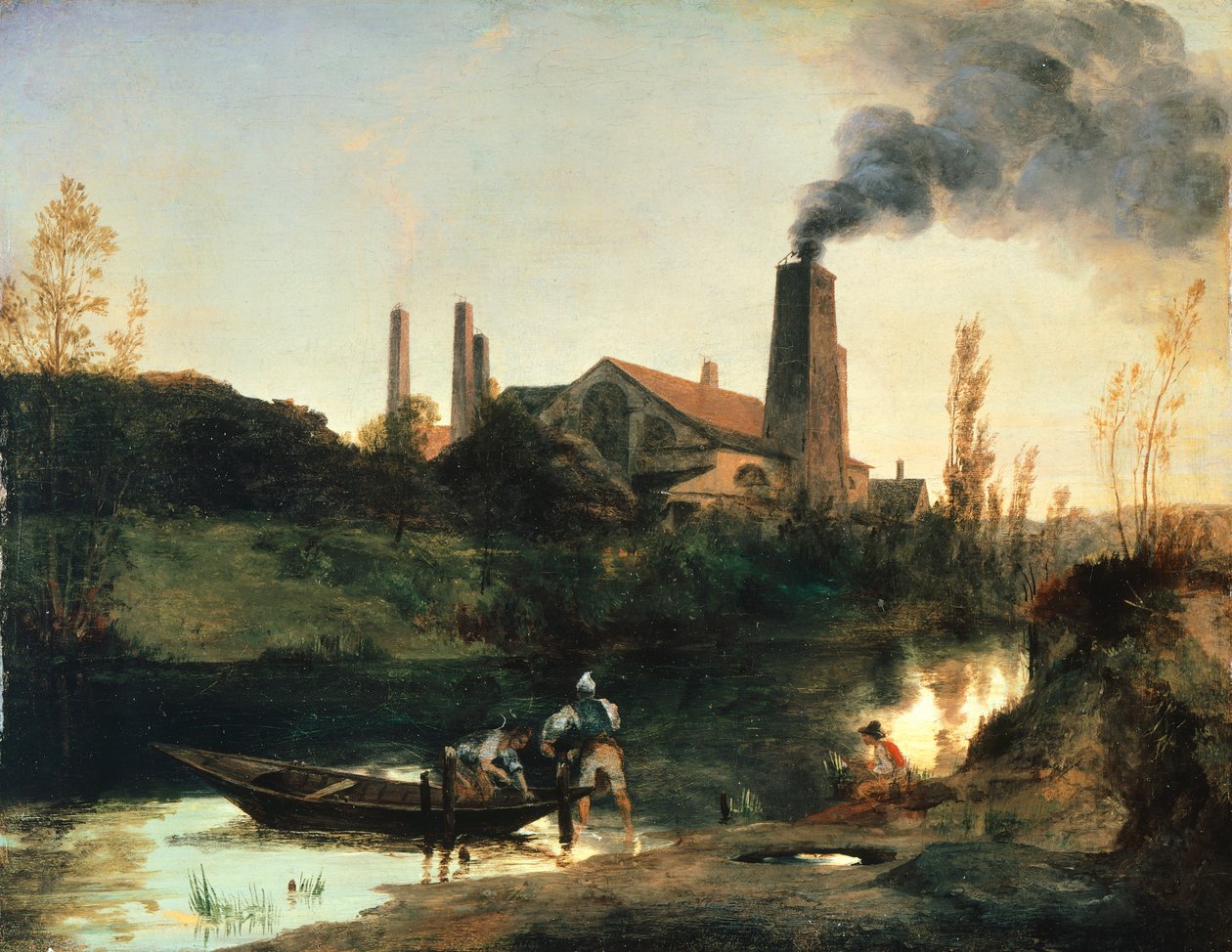 Eberswald Mill, ca 1830, av Charles Blechen (1798-1840), olje, 25x33 cm av Carl Blechen