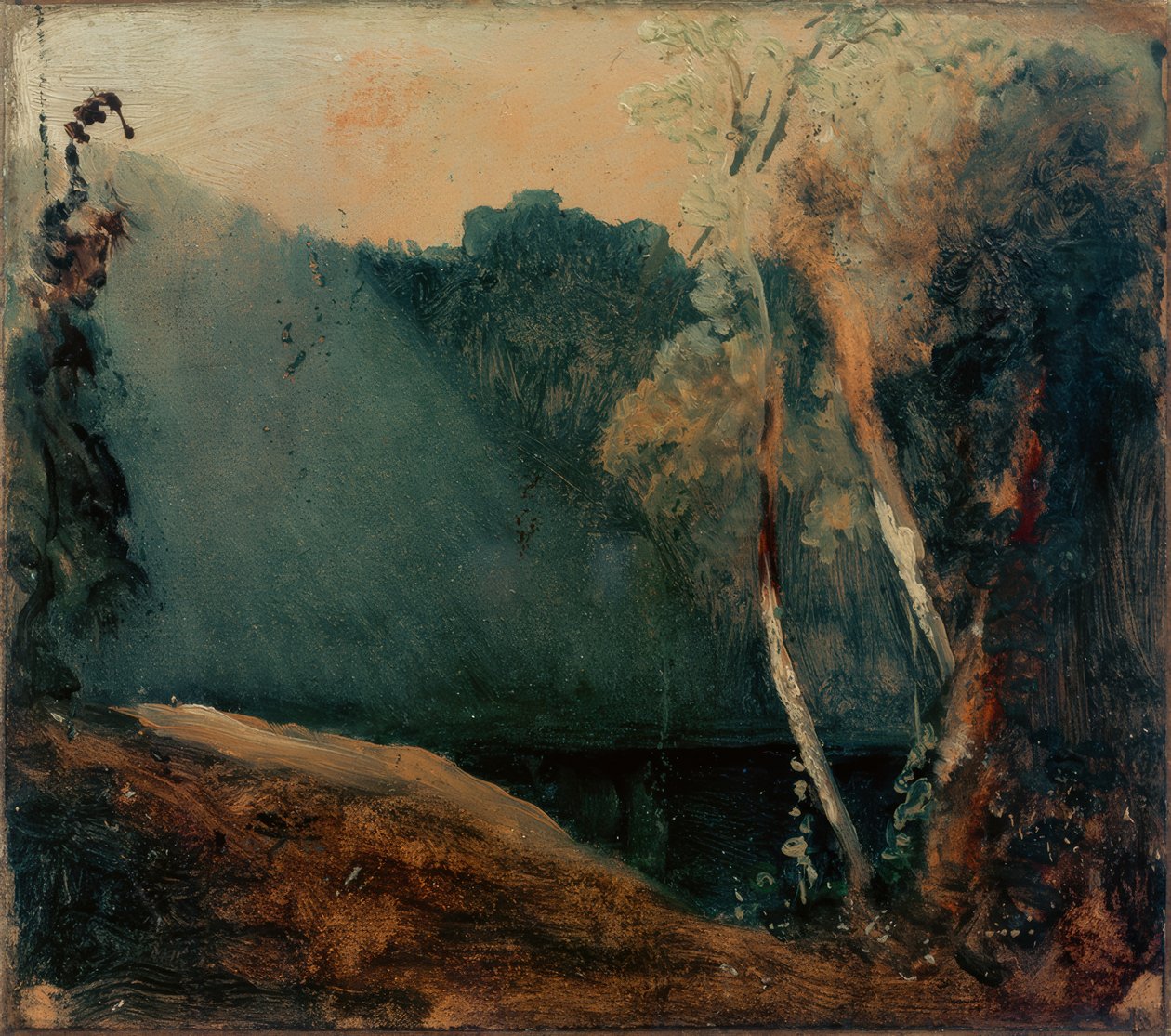 Skog og innsjø av Carl Blechen