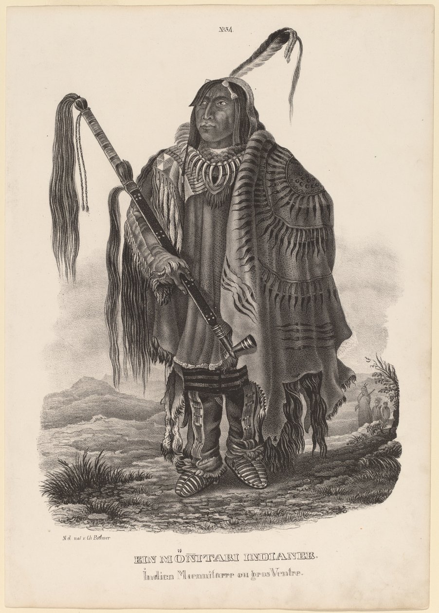 En Monitari-indianer av Karl Bodmer