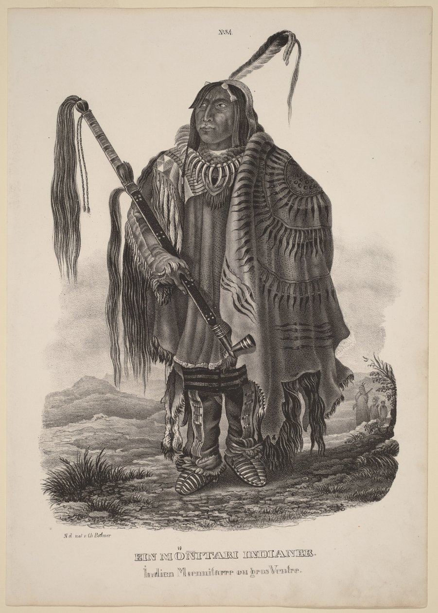 En minitari-indianer av Karl Bodmer