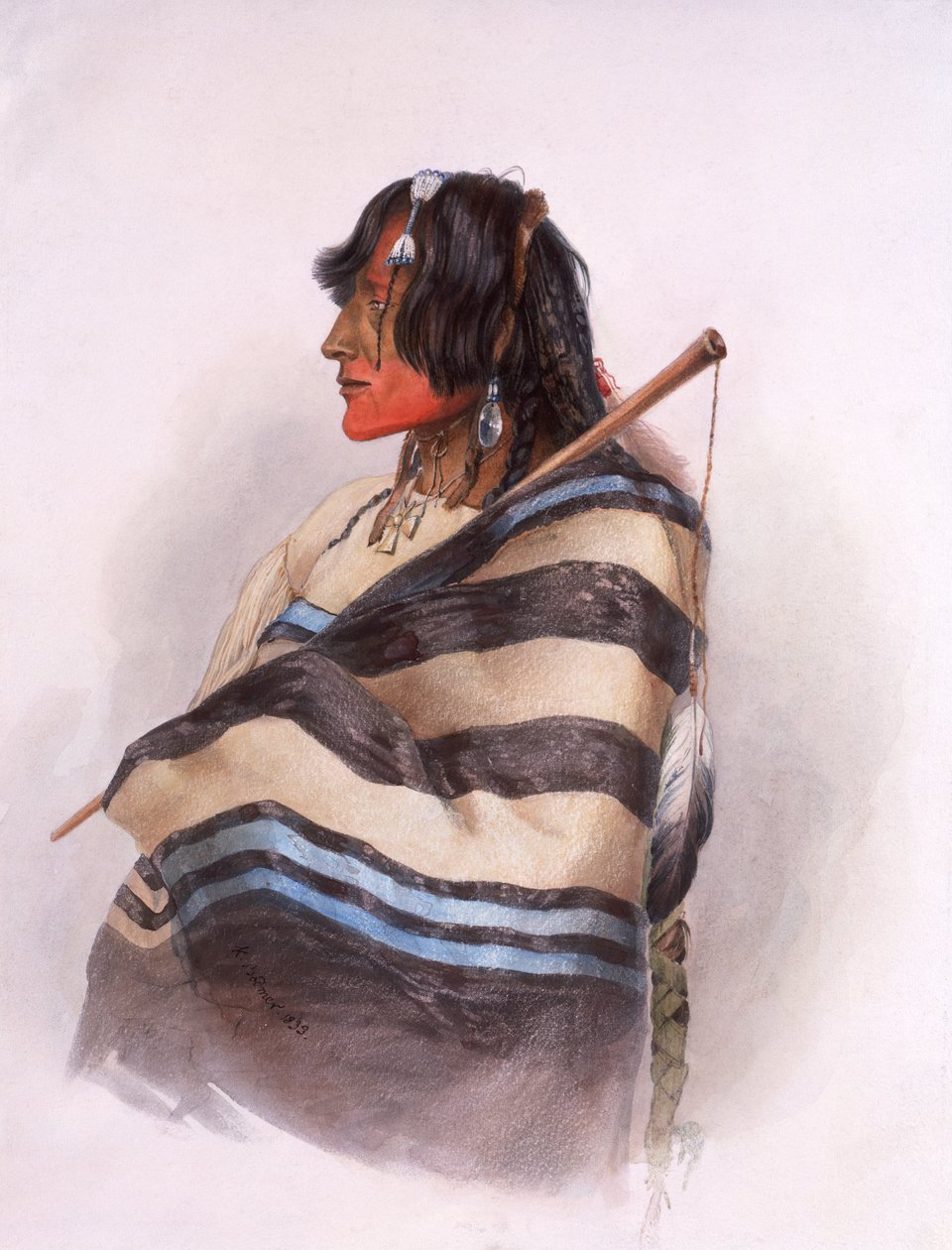 Kiasax Piegan Blackfeet Man av Karl Bodmer