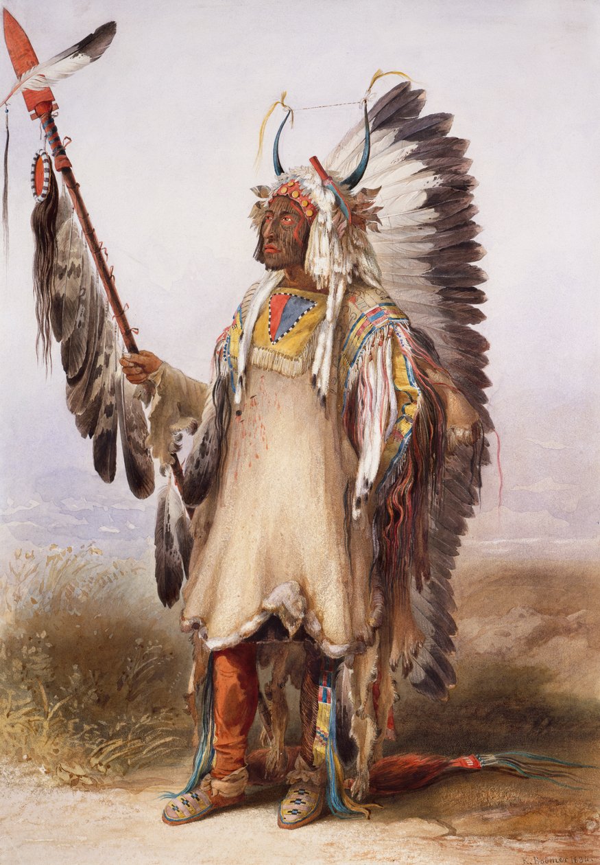 Mató-Tópe, Mandan-sjef av Karl Bodmer