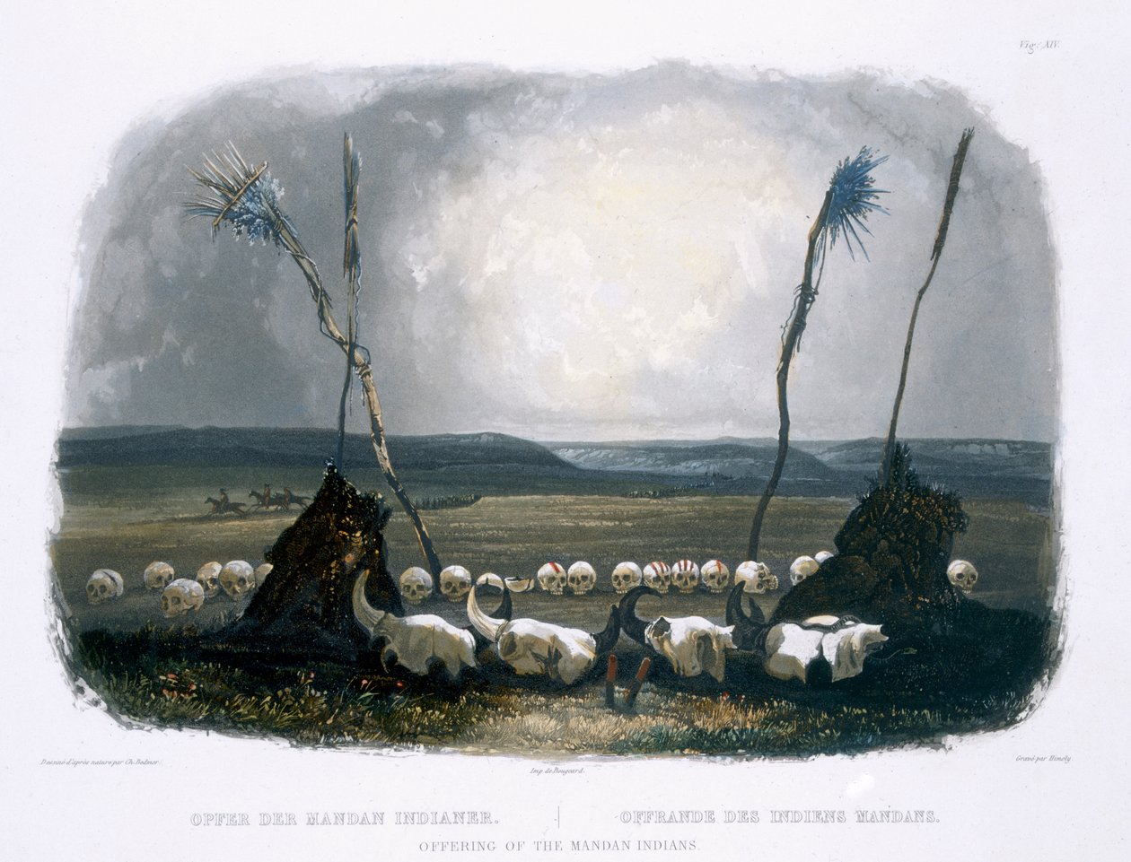 Offer av Mandan-indianerne, plate 14 fra bind 1 av 