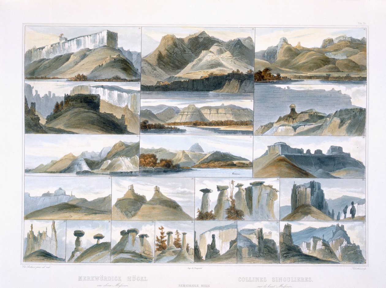 Remarkable Hills on the Upper Missouri, plate 35 fra bind 2 av 