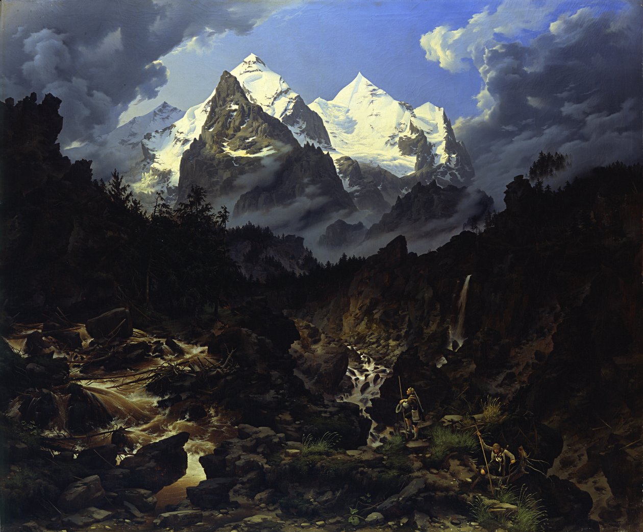 The Wetterhorn, 1830. norvegian av Karl Eduard Biermann