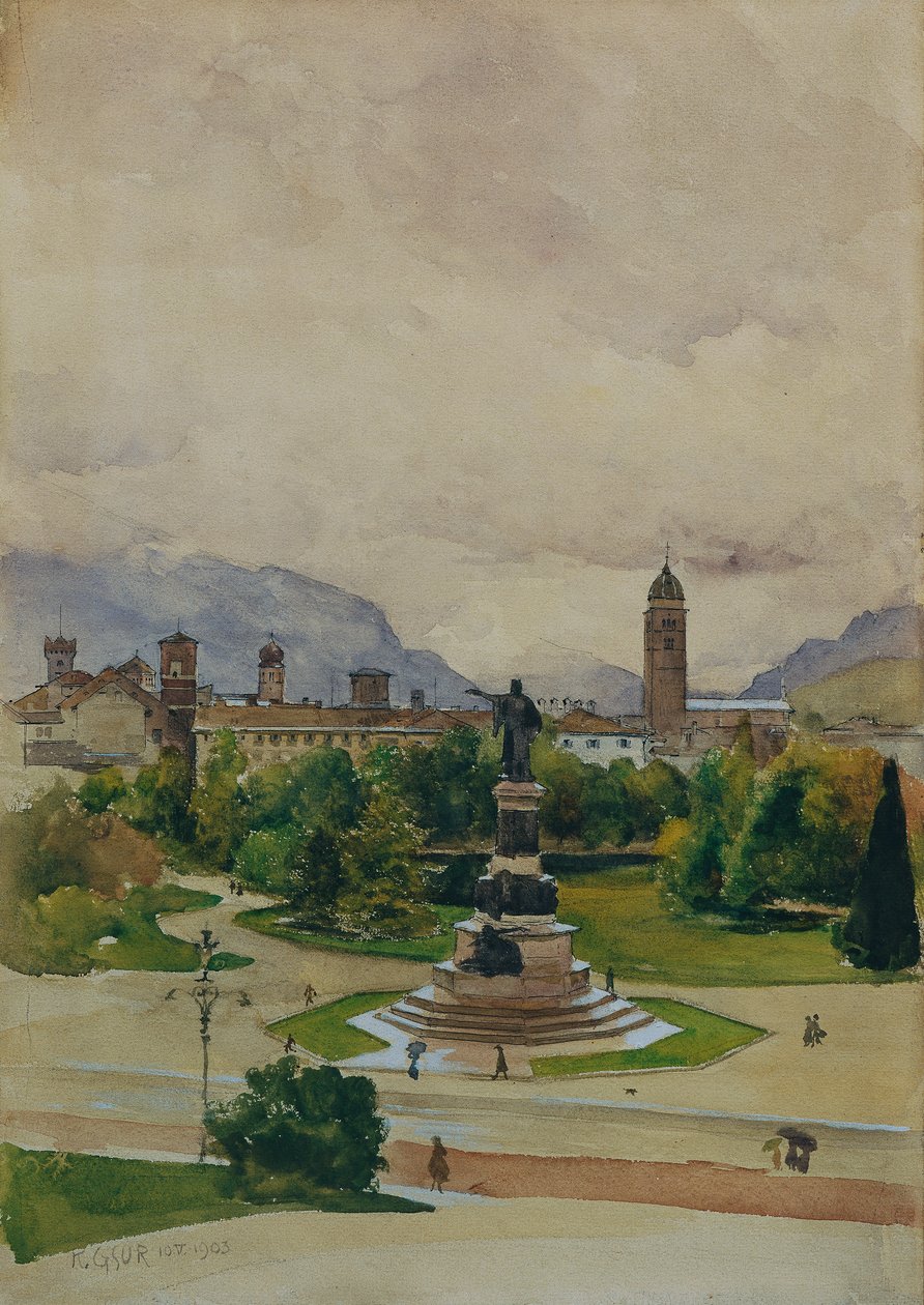 Dante-plassen i Trento av Karl Friedrich Gsur